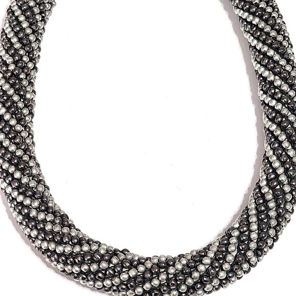 Beaded & needle felted wool necklace - Picture 2 of 8